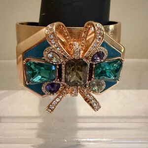 Carolee Gold Bracelet with Teal and Purple Accents